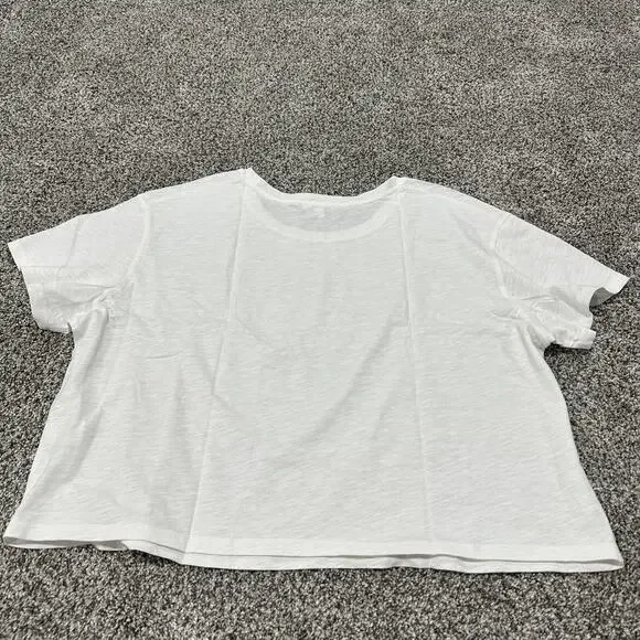 New with tags, VENUS White Cropped Anchor Short Sleeve Shirt Top, Size XL - Picture 3 of 9